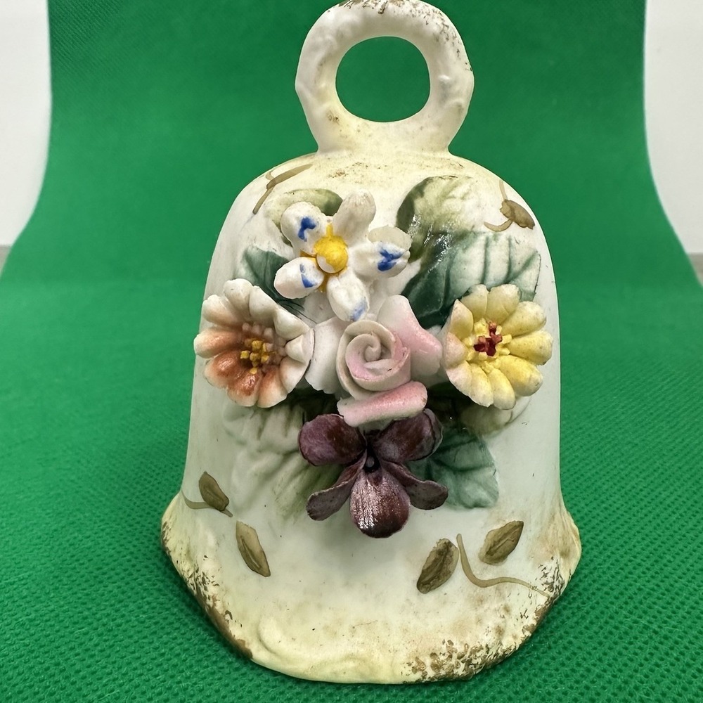 Vintage Norleans China Service Bell 3D Floral Art Pattern Flowers Taiwan Sticker